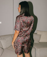 Leapord Satin Pyjama Short Set